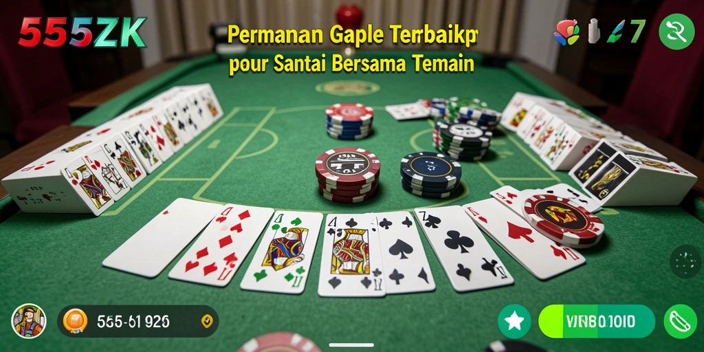 Tampilan gameplay Gaple yang seru dan interaktif di 555ZK.
