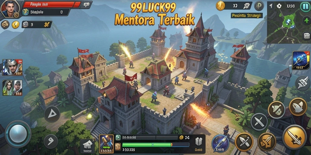 Screenshot utama 99LUCK99 menampilkan aksi seru dalam gameplay Tower Defense.