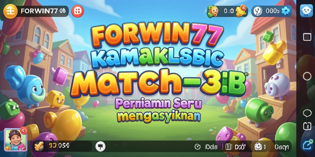 Screenshot menampilkan gameplay seru Match-3 di FORWIN77.