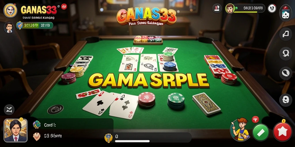 Tampilan menarik dari gameplay Gaple di GANAS33.
