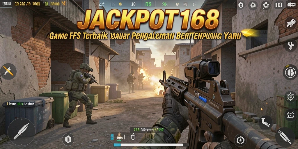 Screenshot JACKPOT168 menampilkan aksi tempur yang mendebarkan dalam gameplay FPS.