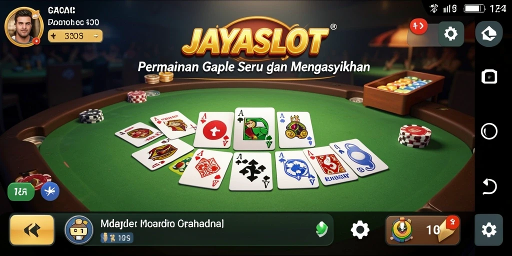 Screenshot gameplay <strong>JAYASLOT</strong> menampilkan suasana seru bermain gaple.