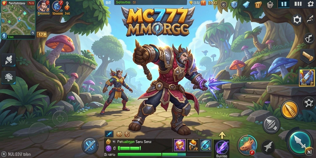 Tampilan gameplay MMORPG yang epik dan mendalam di MC777.