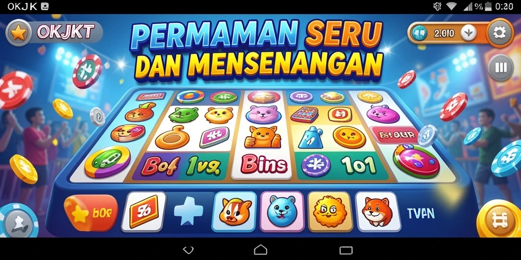 Screenshot gameplay menarik dari OKJKT yang menunjukkan keseruan Bingo.