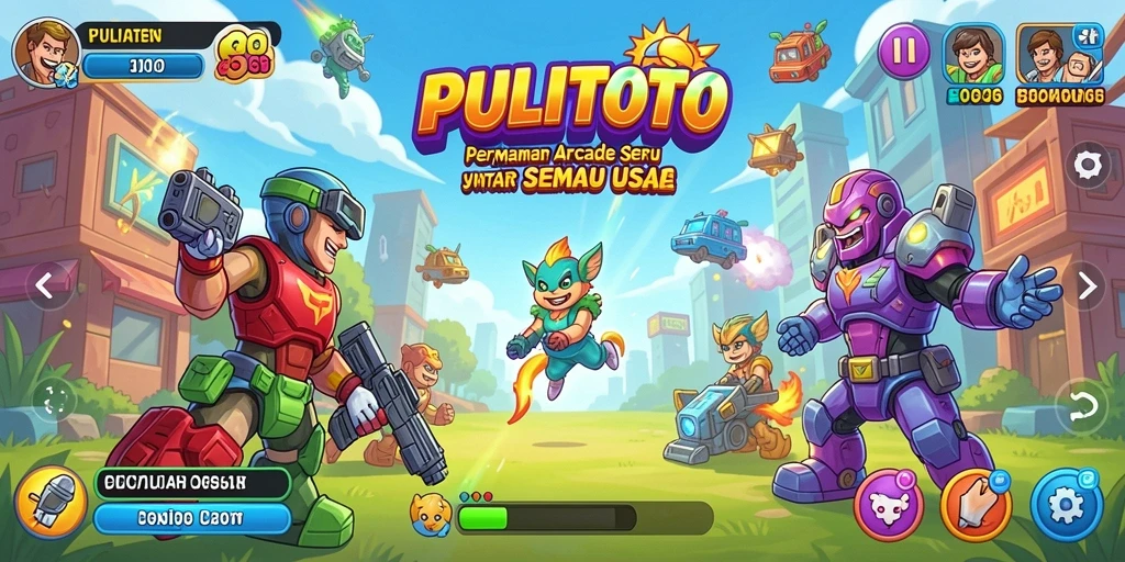 Screenshot utama PULITOTO menampilkan aksi gameplay yang seru.