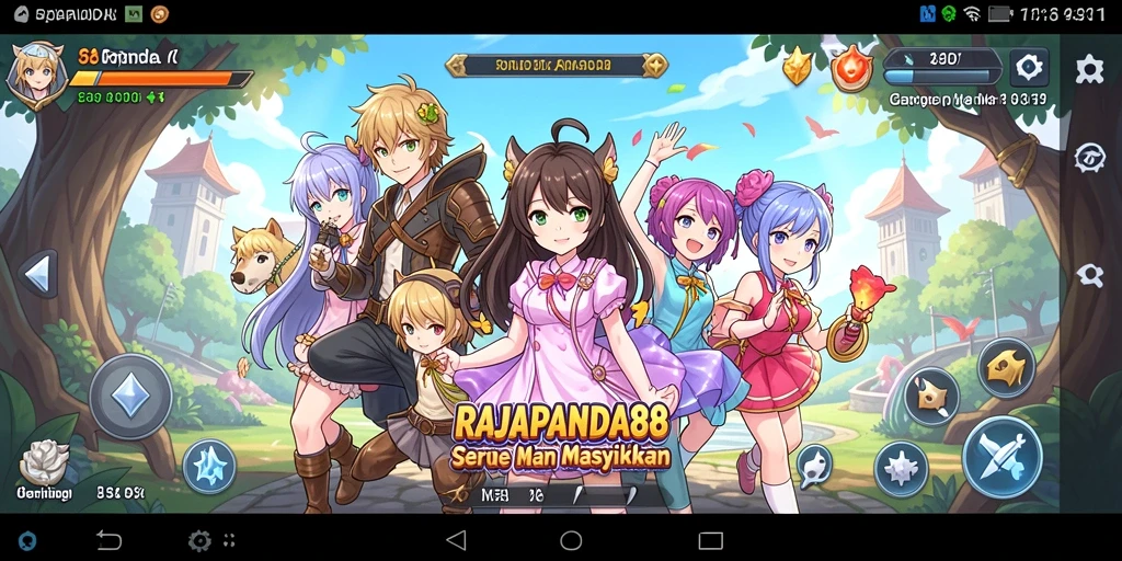 Tampilan seru dari gameplay RAJAPANDA88 dengan karakter Anime.