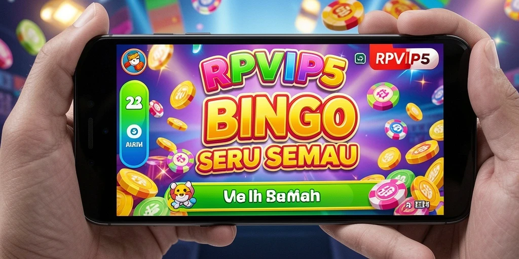 Tampilan permainan Bingo yang berwarna-warni dan menarik.