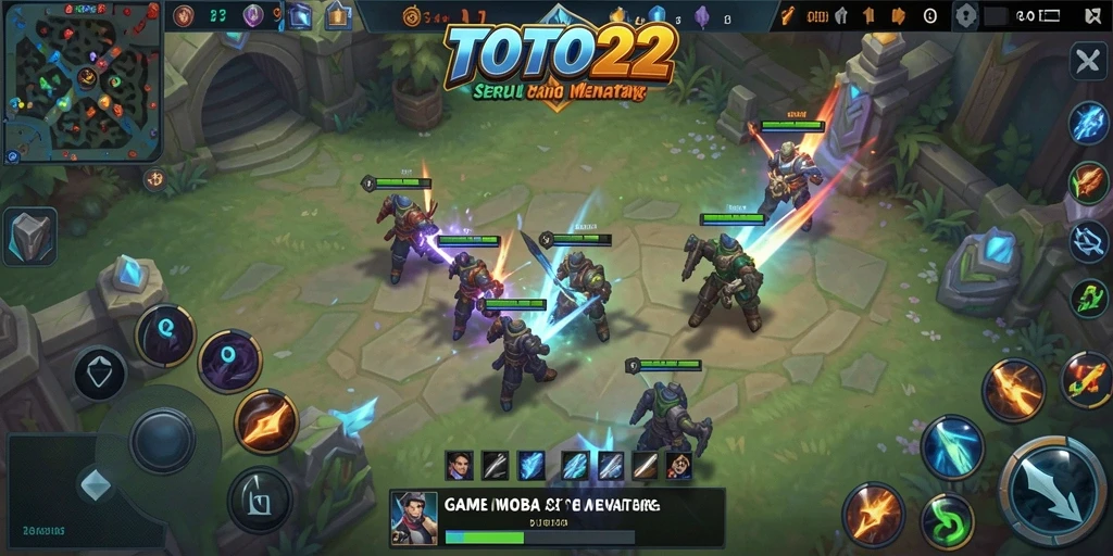 Tampilan gameplay seru dengan pertarungan tim yang intens di TOTO22.