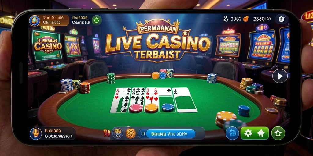 Screenshot V07 menampilkan dealer langsung dan gameplay interaktif yang memukau.