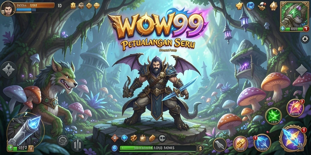 Screenshot gameplay WOW99 menunjukkan petualangan mendebarkan di dunia fantasi.
