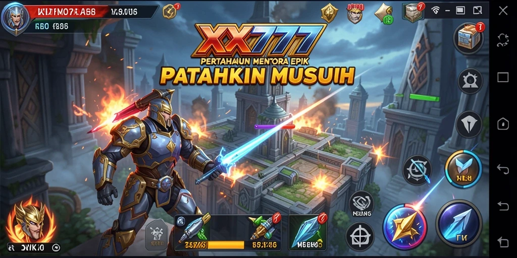 Tampilan gameplay XXX777 yang mendebarkan dalam strategi Tower Defense.